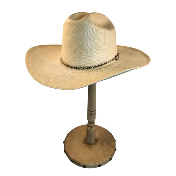 Bradford Western By Resistol 7 1/8 Beige Straw Cowboy Hat T8278 Hickory USA-Made - Picture 1 of 13